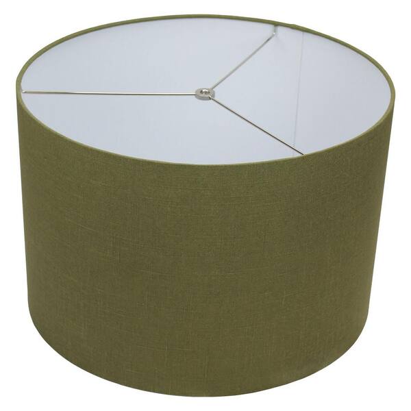 FenchelShades.com 18 in. Top Diameter x 18 in. Bottom Diameter x 12 in. H Designer Linen Frog Drum Lamp Shade