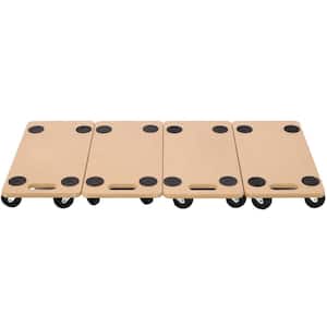 Furniture Moving Dolly, Heavy Duty Wood Rolling Mover with Wheels, Holds 500 lbs. (4-Piece 22.8 in. x 11.2 in. Platform)