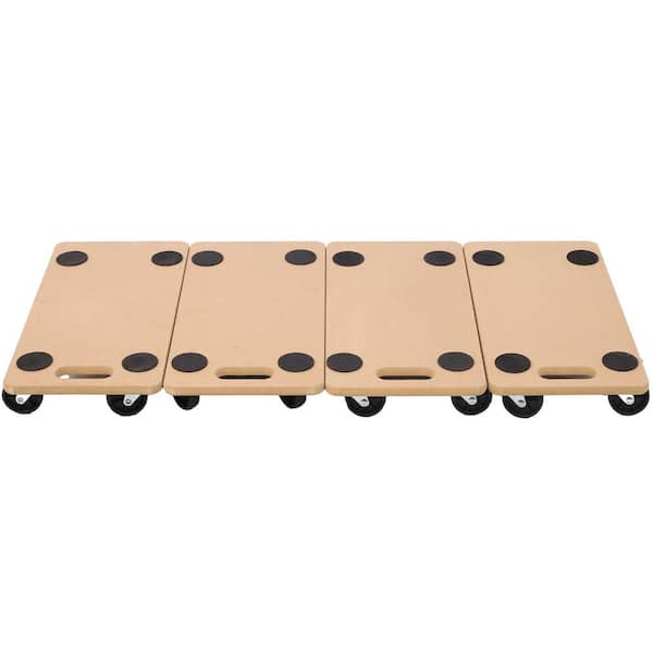 Furniture Moving Dolly, Heavy Duty Wood Rolling Mover with Wheels, Holds 500 lbs. (4-Piece 22.8 in. x 11.2 in. Platform)