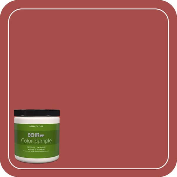 BEHR PREMIUM PLUS 8 oz. #HDC-CL-09 Persimmon Red Semi-Gloss Interior/Exterior Paint & Primer Color Sample