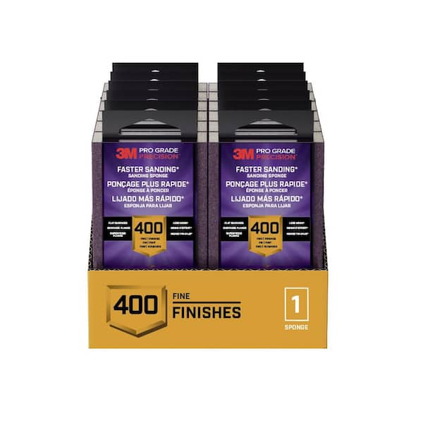 Pro Grade Precision 2.5 in. x 4.5 in. x 1 in. Faster Sanding Sanding Block Sponge, Fine, 400 Grit, 1 Pack