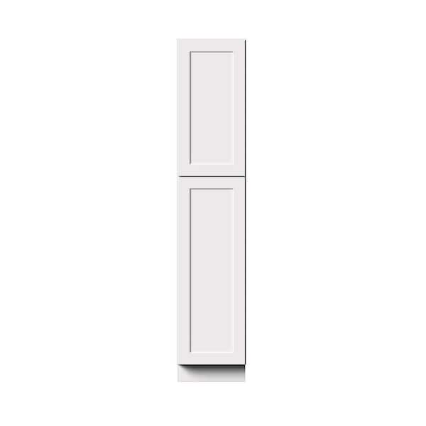18 in. W x 27 in. D x 90 in. H Ready to Assemble Solid Wood Frame Shaker Tall Pantry Kitchen Cabinet in White