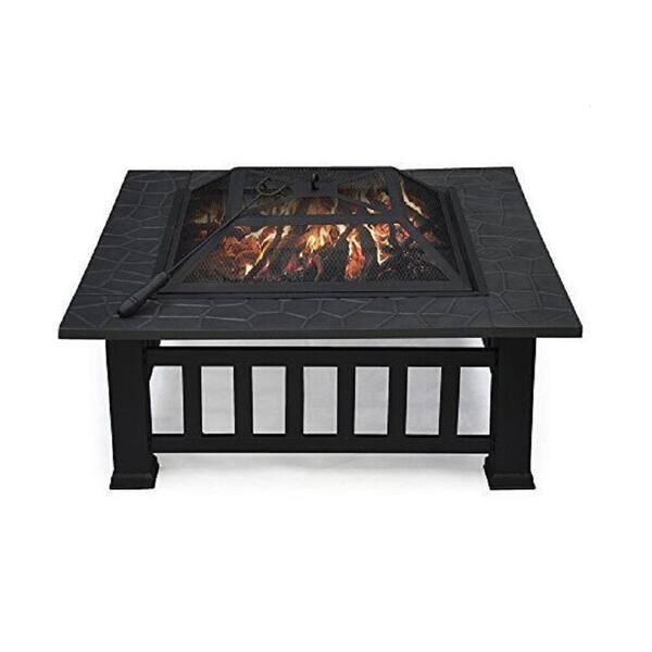 Unbranded Outdoor Charcoal Fire Pit with Cover-Antique Finish