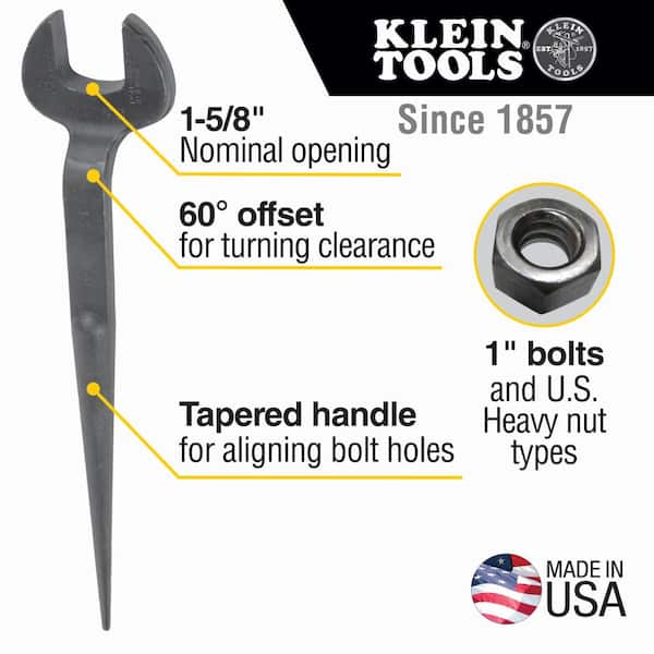1 in. Erection Wrench for U.S. Heavy Nut with 1-5/8 in. Nominal Opening