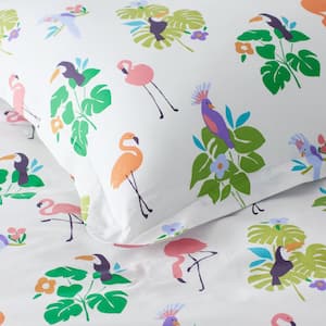 Company Cotton Tropical Flamingo Cotton Percale Pillowcase