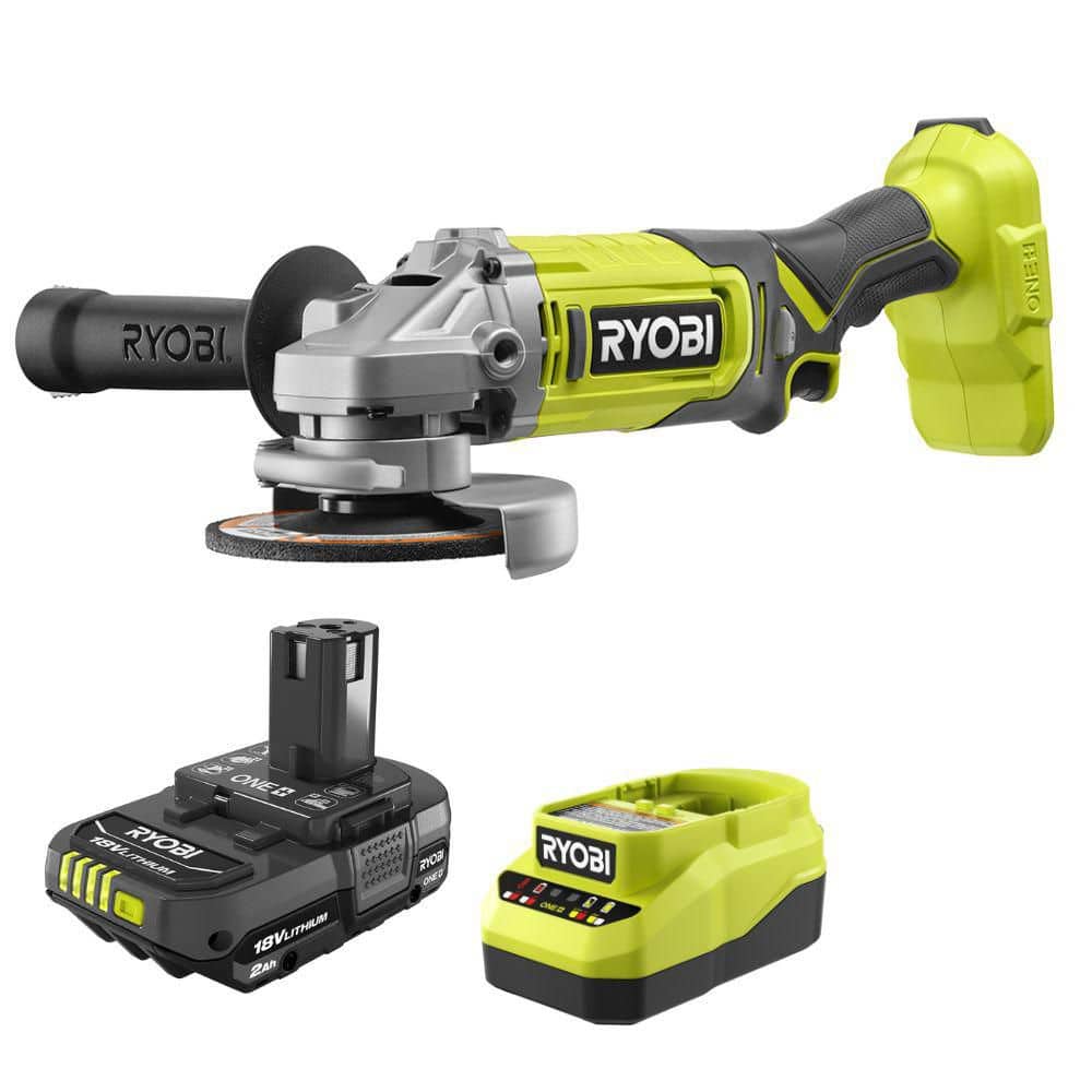 RYOBI ONE+ 18V Cordless 4-1/2 in. Angle Grinder with 2.0 Ah