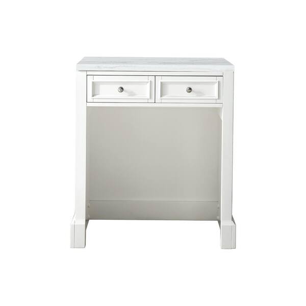 James Martin Vanities De Soto 31.4 in. W x 23.5 in. D x 34.9 in. H Countertop Unit in Bright White with Arctic Fall Solid Surface Top