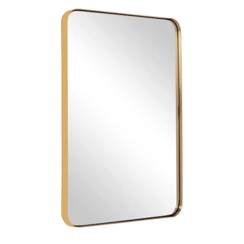 48 in. W x 32 in. H Rectangular Framed French Cleat Wall Mounted Tempered Glass Bathroom Vanity Mirror in Brushed Gold price history on PriceWatchPro