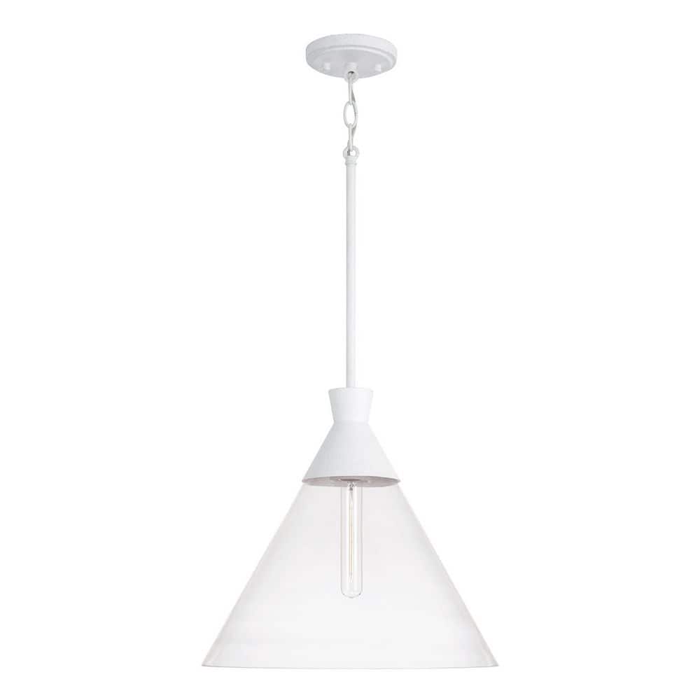 Paloma 100-Watt 1-Light Textured White Pendant Light with Clear Glass and No Bulbs Included price history on PriceWatchPro