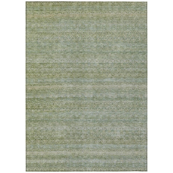 Chantille Machine Washable Indoor/Outdoor Abstract ACN2105 Sage 2 ft. 6 in. x 3 ft. 10 in. Area Rug
