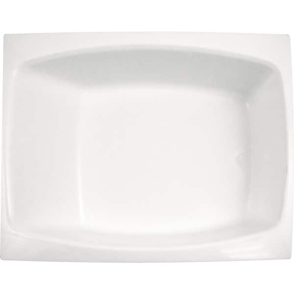 Sapphire 41 in. x 28 in. Stone-Resin Rectangular Drop-in Bathtub in White