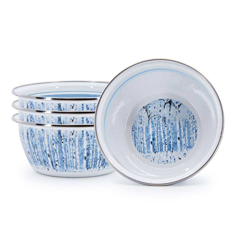 Golden Rabbit Aspen Grove 24 fl. oz. Enamelware Salad Bowls (Set of 4