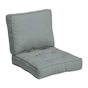 Plush PolyFill 24 in. x 24 in. 2-Piece Deep Seating Outdoor Lounge Chair Cushion in Stone Grey Leala