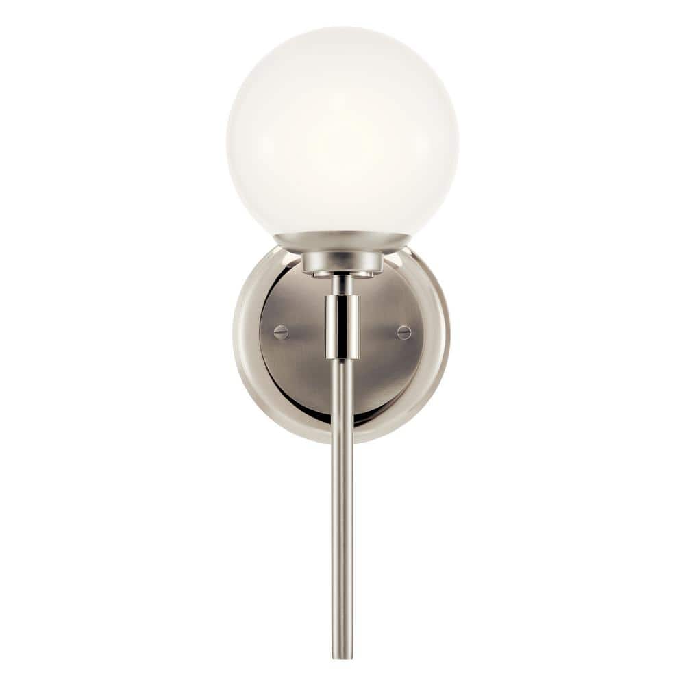 Polished Nickel Opal Glass Dimmable Wall Sconce