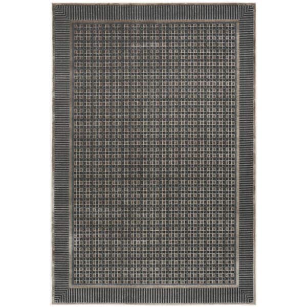 Nordic Black Taupe 6 ft. x 9 ft. Geometric Contemporary Area Rug
