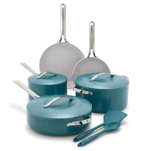 Nova 10-Piece Diamond Infused PFAS-Free Ceramic Nonstick Cookware Set in Deep Teal