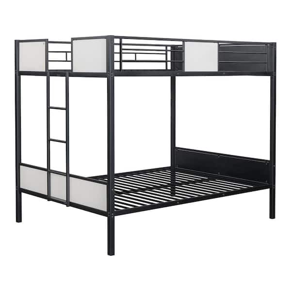 Furniture of America Blair Black and White Metal Full over Full Bunk Bed