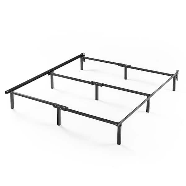 Black Metal Adjustable Bed Frame, Metal Adjustable Bed Frame With Glides Queen Full Twin