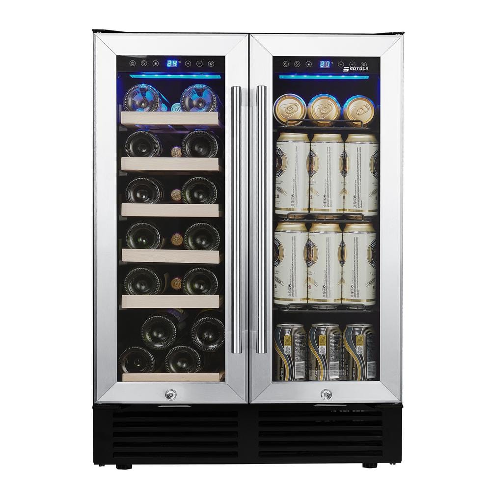FUNKOL 24 in. Dual Zone 19Bottle Free Standing Wine Cooler