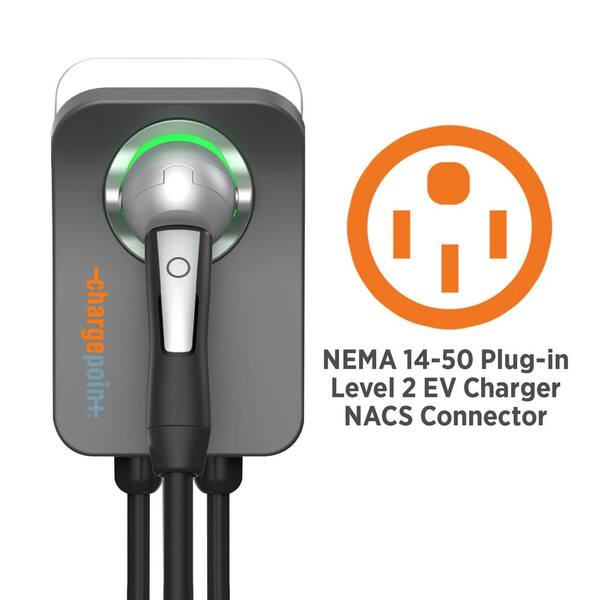 Chargepoint Home Flex Level 2 EV Charger NACS, NEMA 14-50 Outlet Charge Station