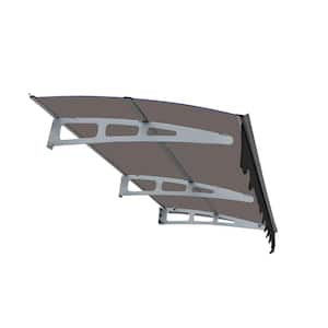 79 in. x 34 in. Aluminum Door and Window Awning with Brown Gray Flaps and Sealant Tape