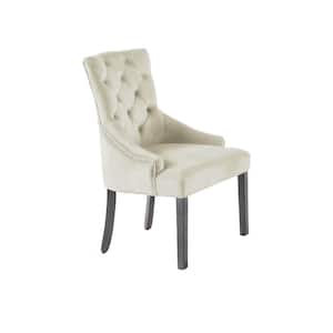 Stacey Beige Tufted Velvet Parsons Chairs (Set of 2)