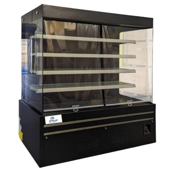 72 in. W 41 cu. ft. Commercial Open Air Merchandiser Refrigerator-Black-Coated Stainless Steel