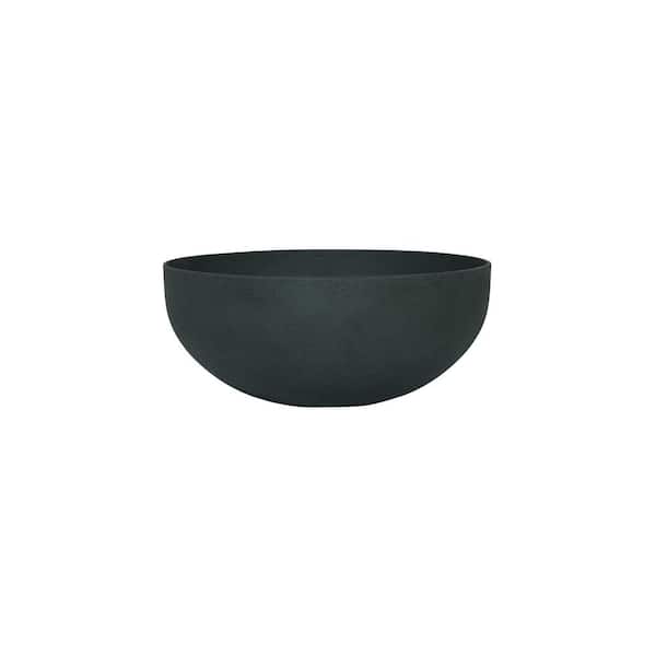 PotteryPots Morgana Extra-Small Sandstone Indoor Outdoor Modern Thin Planter, 14.4 in. Long, Pine Green