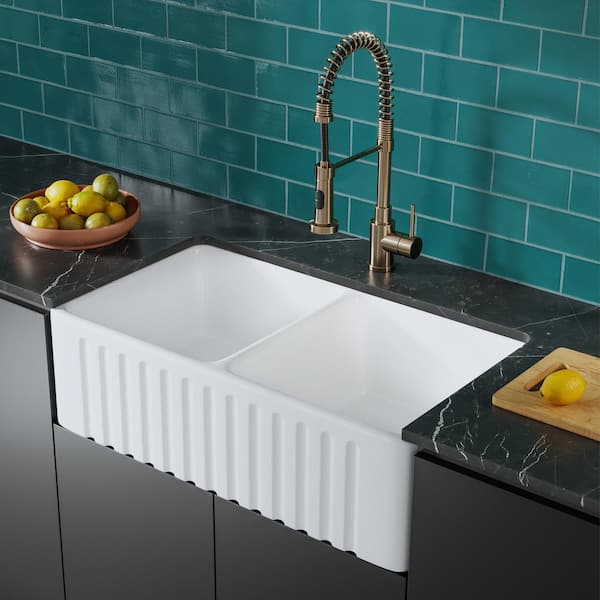 Swiss Madison Delice Duo Farmhouse Sink, How To Build A Cabinet For A Farmhouse Sink