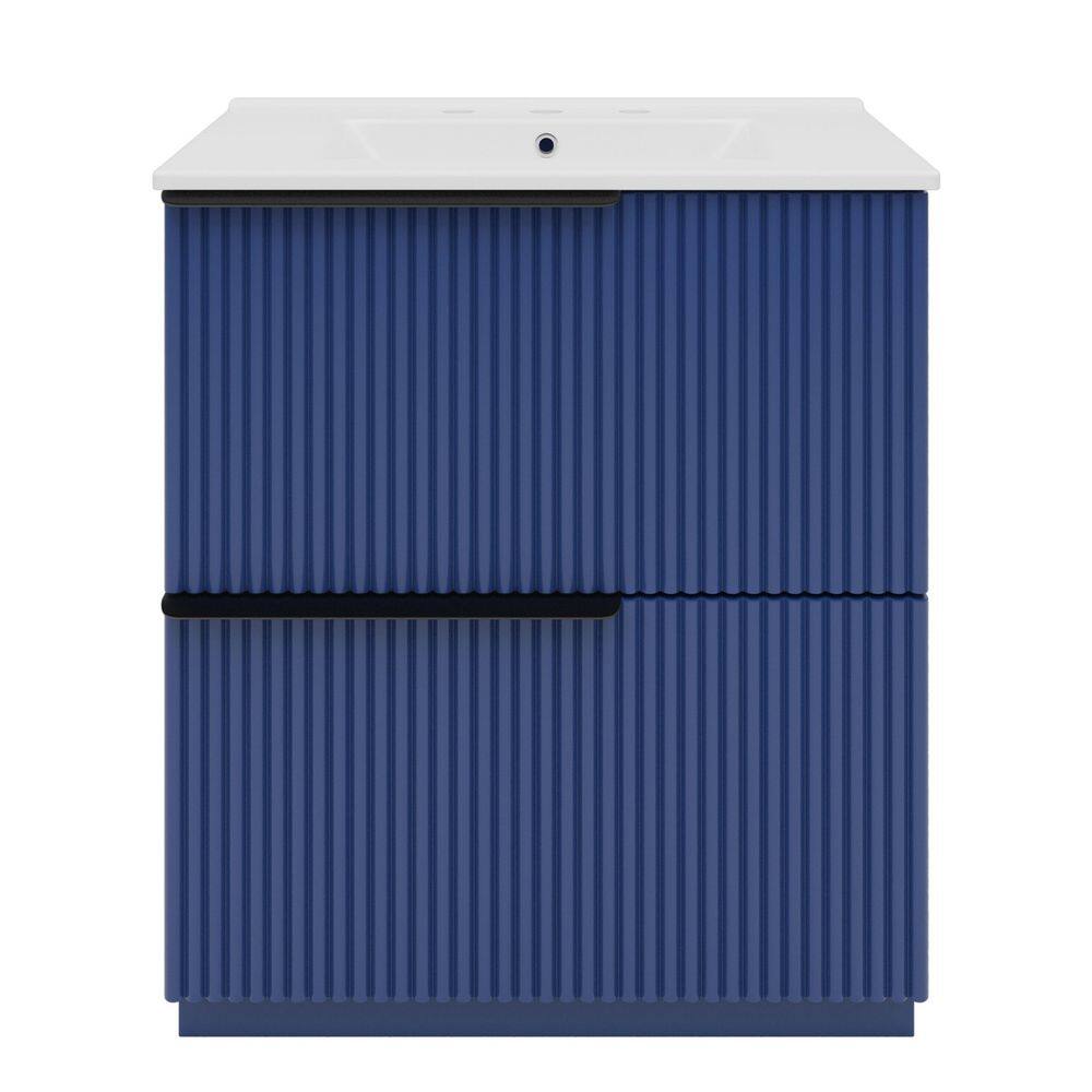 30 in. Freestanding Blue Bath Vanity with White Ceramic Top Unassembled price history on PriceWatchPro