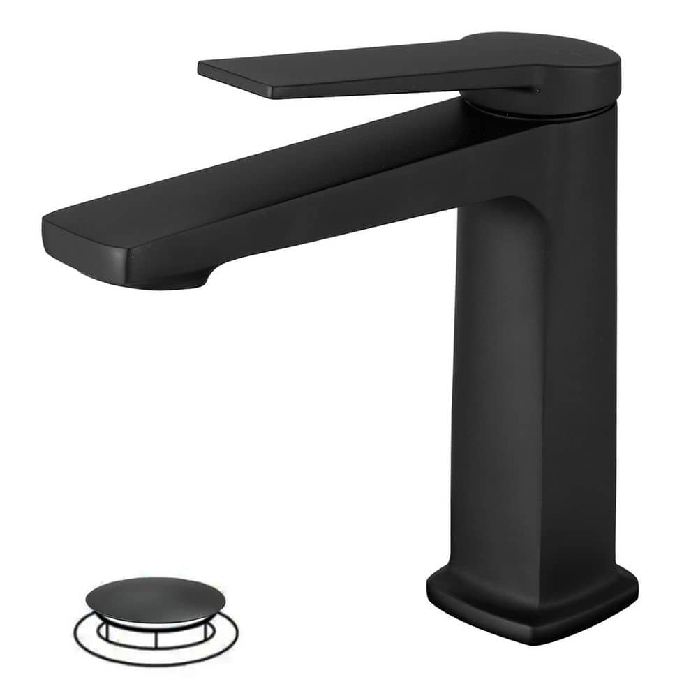 BWE Single Hole Single-Handle Bathroom Faucet In Matte Black A-96040 ...