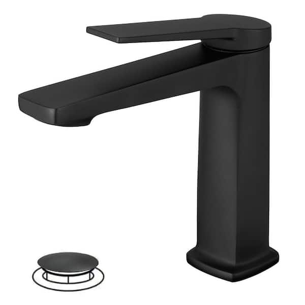 BWE Single Hole Single-Handle Bathroom Faucet in Matte Black
