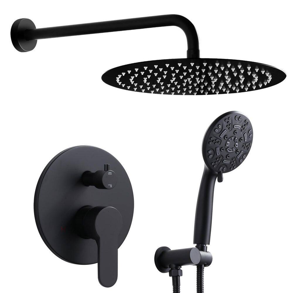 9-Spray Patterns with 1.8 GPM 12 in. Wall Mount Rain Fixed Shower Heads in 12 in., Matte Black price history on PriceWatchPro