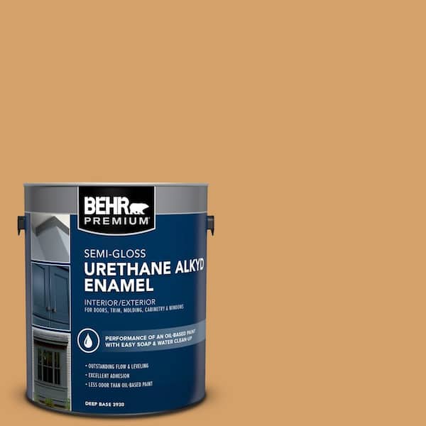 BEHR PREMIUM 1 gal. #300D-5 Desert Caravan Urethane Alkyd Semi-Gloss Enamel Interior/Exterior Paint