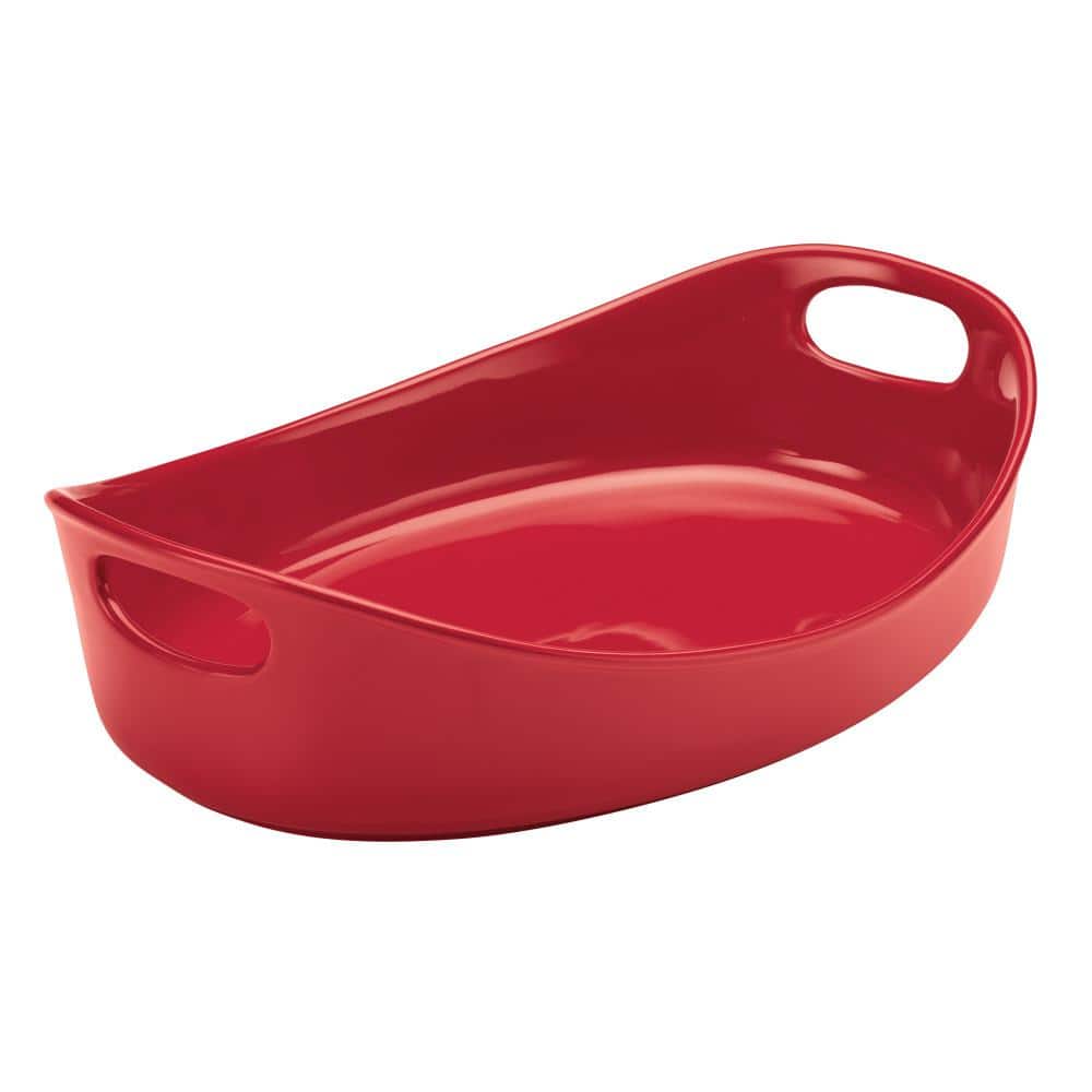 Rachael Ray 4.25 Qt Red Oval Casserole Stoneware Dutch Oven with Lid Baking  Dish