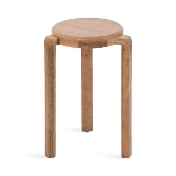 Stuart 14 in. Natural Round Wood End Table