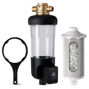 WSP50SL-ARJ Reusable Whole House Spin Down Sediment Water Filter, Siliphos, Jumbo, Touch-Screen Auto Flushing, Black