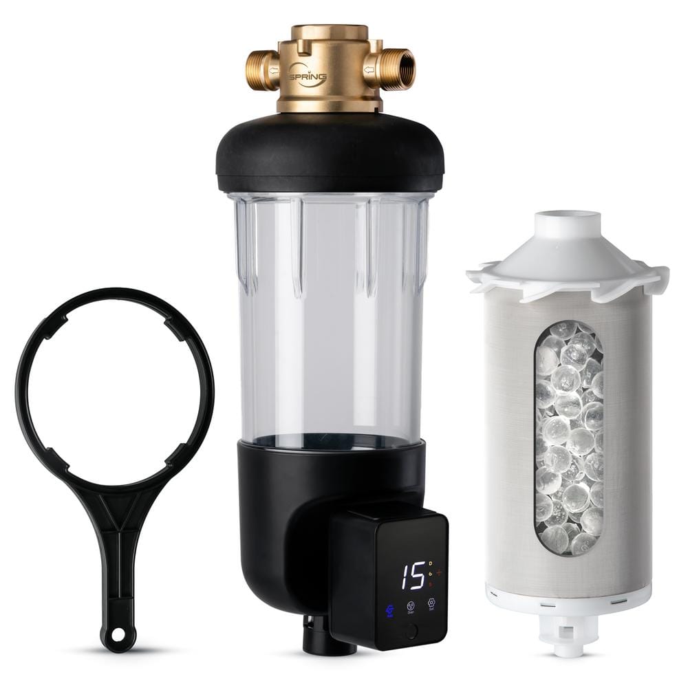 ISPRING NSF-Certified 50-Micron Jumbo Auto-Flush Anti Scale Spin Down Sediment Water Filter, 1 in. MNPT and 3/4 in. FNPT