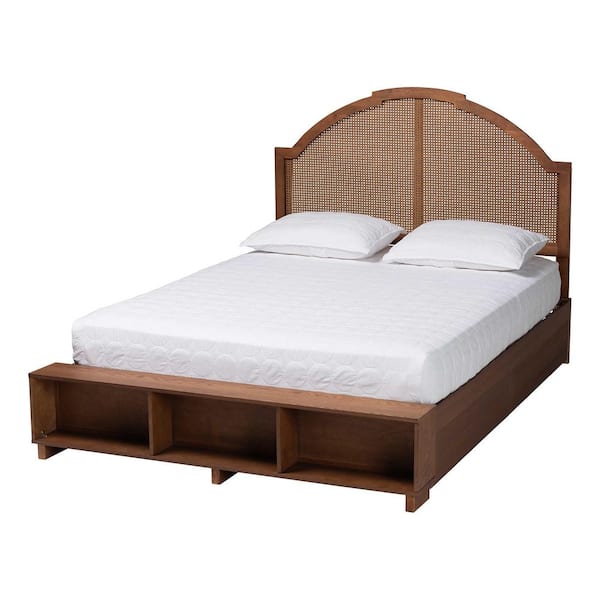 Baxton Studio Darcila Brown Wood Frame King Platform Bed with Storage