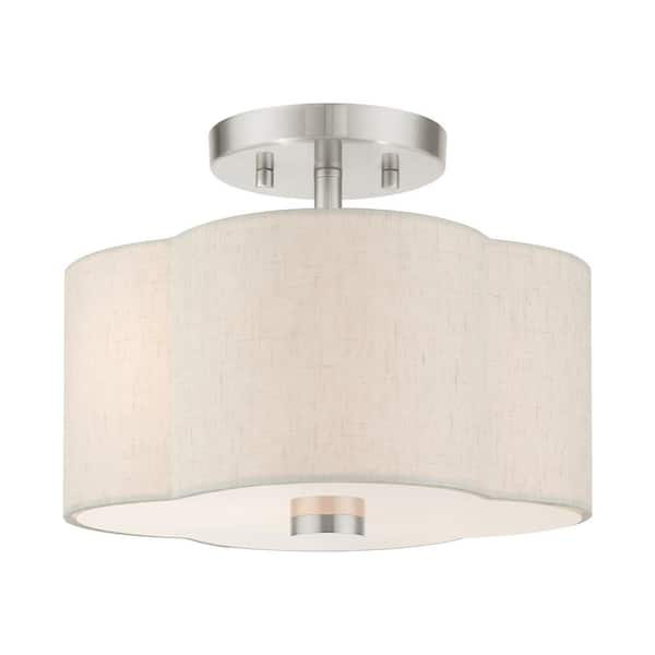 Solstice 2 Light Brushed Nickel Semi Flush Mount