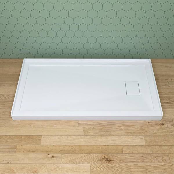 NTQ 60 in. x 32 in. Single Threshold Acrylic Shower Base Alcove Floor