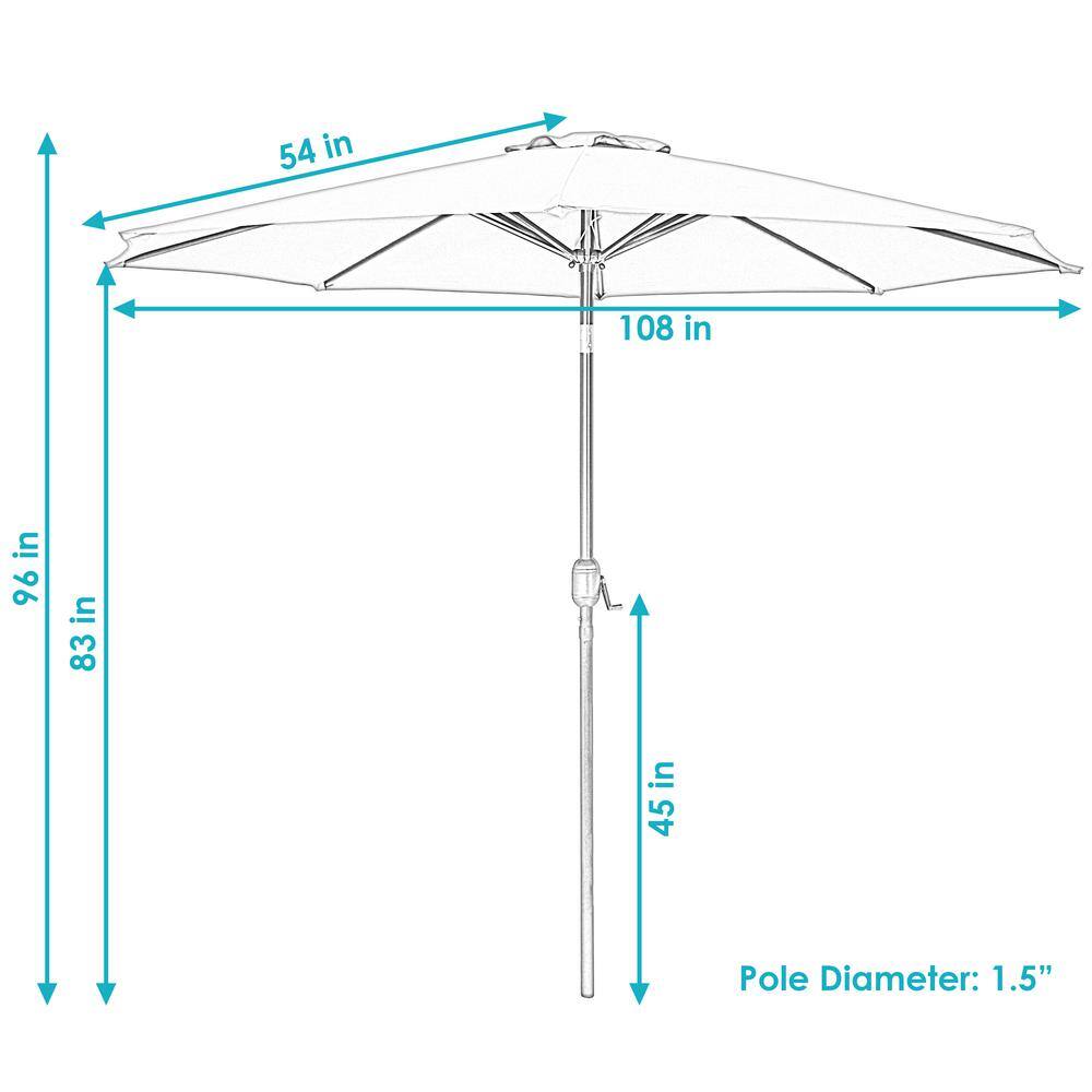 Burnt Orange 9-Foot Aluminum Patio Umbrella with Polyester Canopy