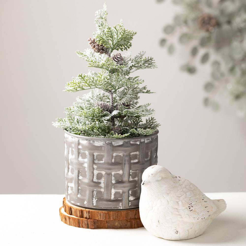 Elegant Trio Silver Iron Nesting Planter Set, Indoor/Outdoor