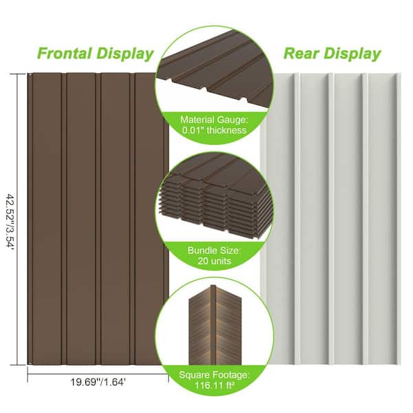 1.64 in. W x 3.54 in. H Brown Metal Border Garden Fence