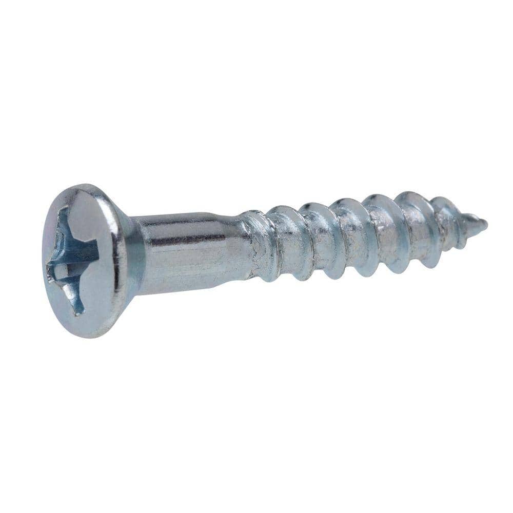 #9 x 1" Wood Screw Slotted Flat Head Low Carbon Steel Zinc Plated 