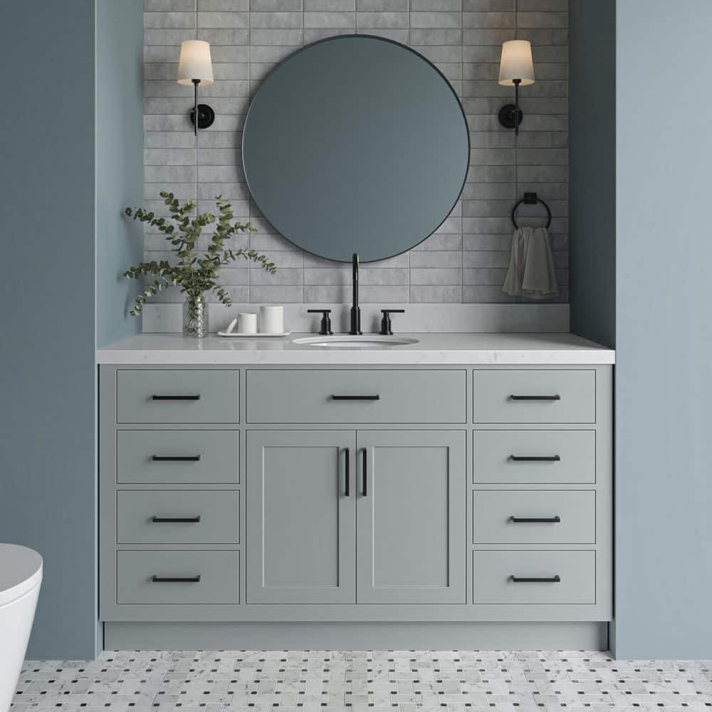 Hepburn 60" Gray Freestanding Single Basin Vanity Set