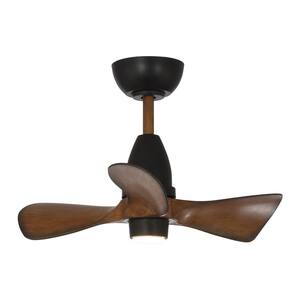Kwang 28 in. Indoor/Outdoor Integrated LED Black 3-Blade Ceiling Fan with Light and Remote