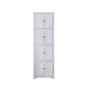 SignatureHome Lyons White Finish 68 in. H Corner 8 - Door Storage Cabinet with 4 shelves and 8 Doors. (23Lx12Wx68H)