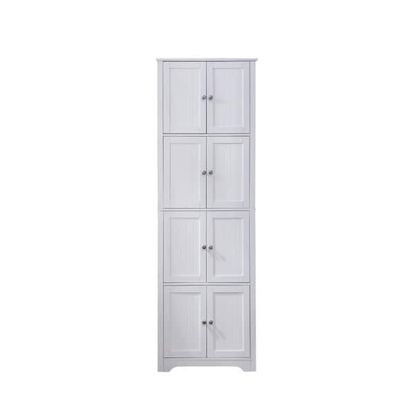 Signature Home SignatureHome Lyons White Finish 68 in. H Corner 8 - Door Storage Cabinet with 4 shelves and 8 Doors. (23Lx12Wx68H)
