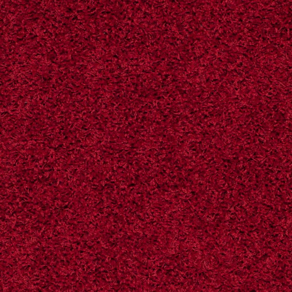 Athens Red Synthetic Shag Area Rug, 3' x 5'